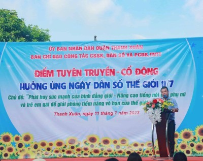 Quận Thanh Xuân tổ chức các hoạt động  hưởng ứng 36 năm ngày Dân số Thế giới (11/7/1987-11/7/2023)