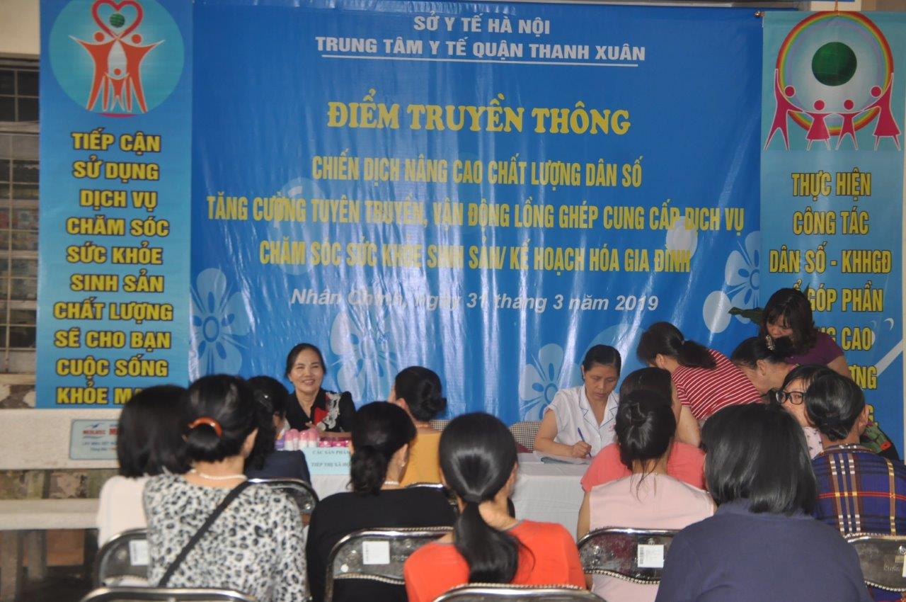 Quận Thanh Xuân tổ chức Chiến dịch tăng cường tuyên truyền, vận động lồng ghép cung cấp dịch vụ về Dân số-KKHGĐ năm 2019