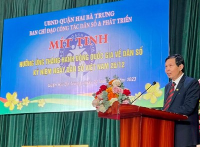 Quận Hai Bà Trưng mít tinh hưởng ứng Ngày Dân số Việt Nam